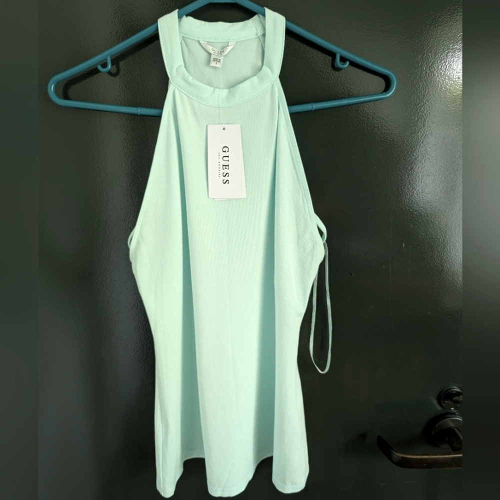 ✨Host pick✨ Turquoise Guess High Neck Tank